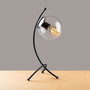 Opviq Yay - 5015 Lámpara de Mesa Negra con Tapa de Cristal